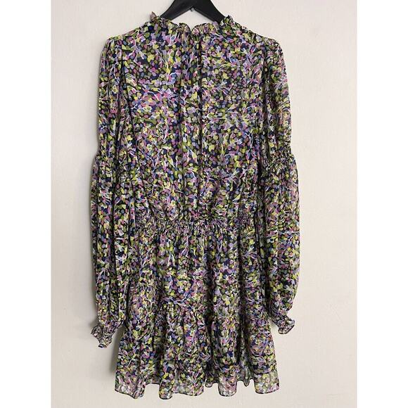 Ted Baker 2 USA 6 Dress Karlie Long Sleeve Floral Poet Sleeve Smocked Waist - Picture 9 of 12